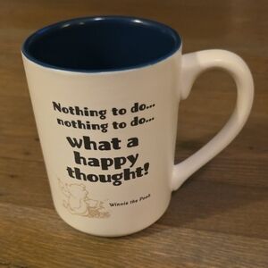 Hallmark-- "What A Happy Thought" White and Blue Winnie the Pooh Mug
